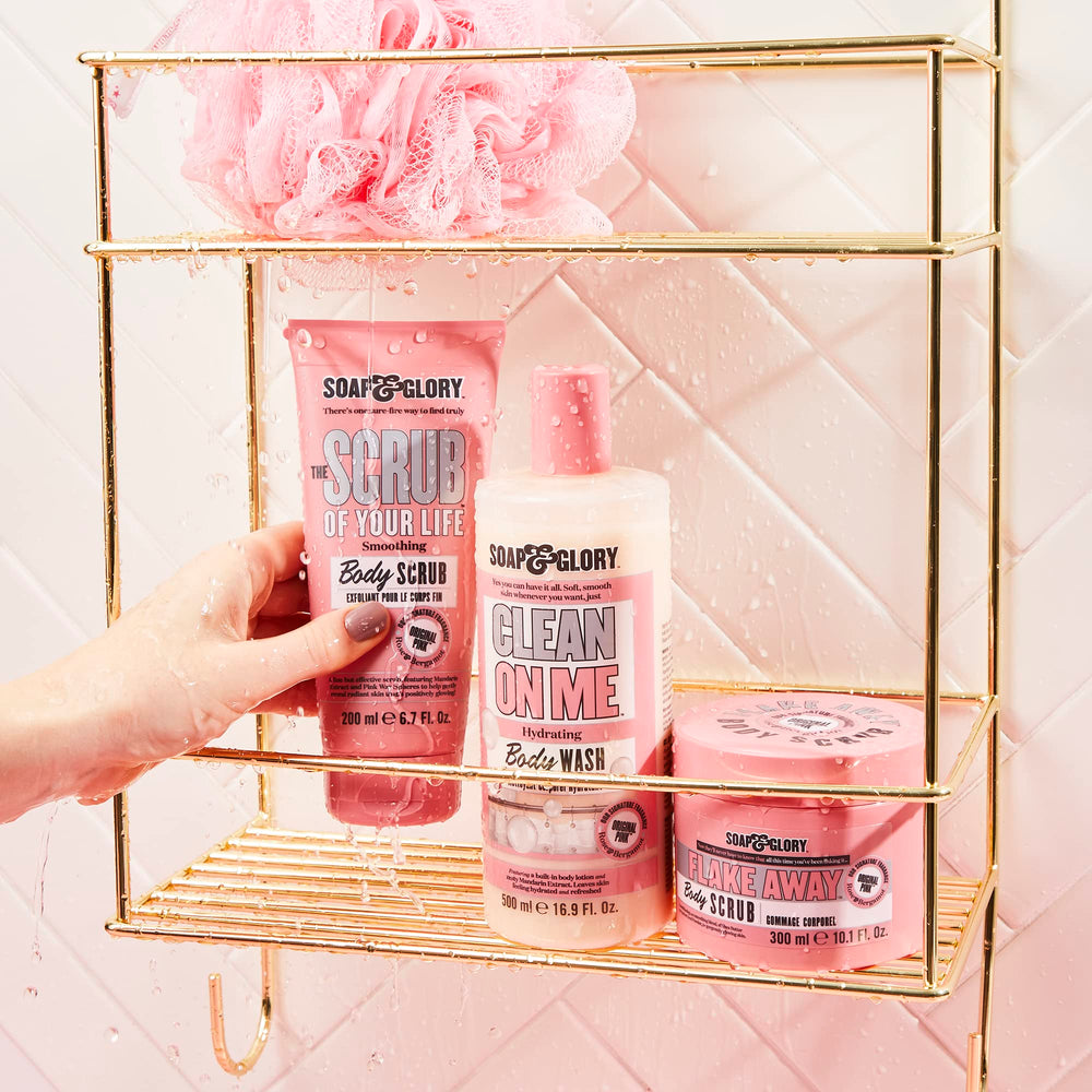 Lightweight creamy texture of Soap & Glory Original Pink Scrub Life for daily use