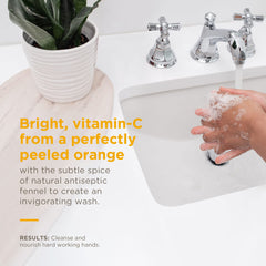 Soapbox orange slices convey citrus freshness for a vibrant wash.