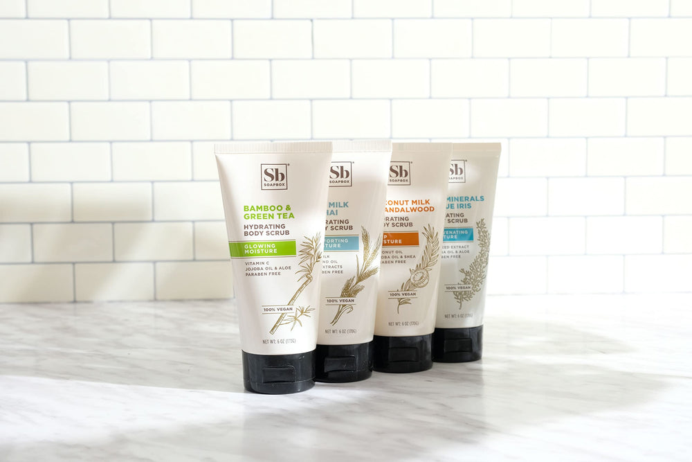Soapbox coconut and jojoba oils blend provides moisturizing skin feel.