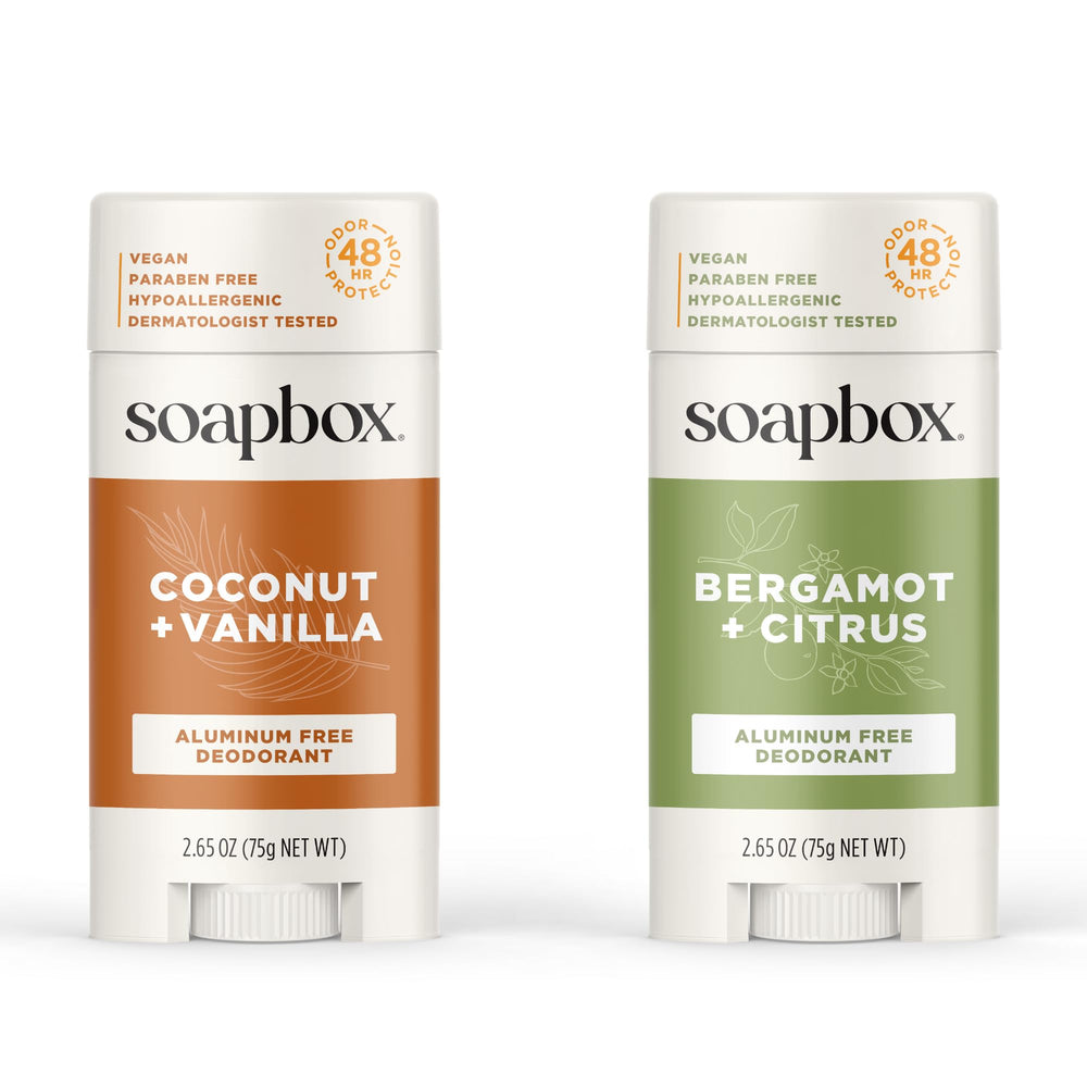 Soapbox Coconut & Vanilla deodorant stick, long-lasting freshness for daily wear