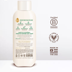 Soapbox cucumber-yuzu-lemon body wash creamy texture suggests moisture-rich shower experience