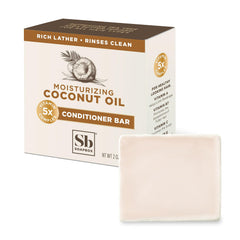 Soapbox hair conditioner bar with coconut oil close-up, emphasizing deep moisture