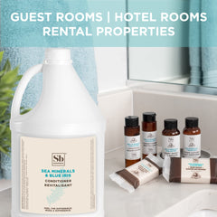 Soapbox gallon packaging ready for hotel or vacation rental refills.