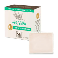 Soapbox Tea Tree Conditioner Bar packaging showcases eco-friendly design for sustainable hair care.