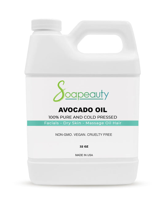 Soapeauty avocado oil bottle pour for skin hydration and hair nourishment.
