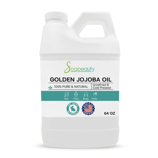 Soapeauty Golden Jojoba Oil bottle close-up showing pure, versatile moisturizing oil