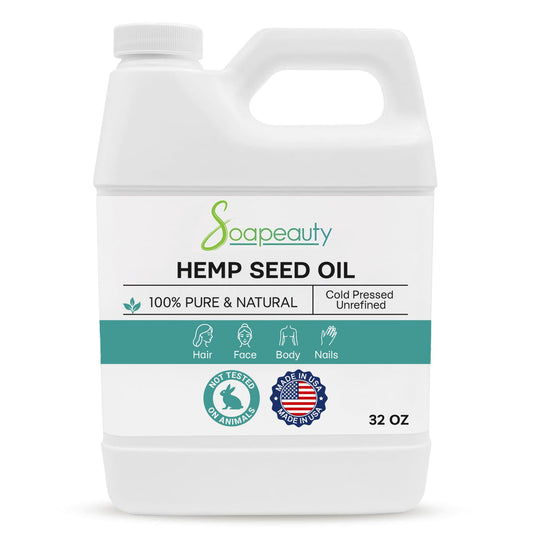 Soapeauty Hemp Seed Oil bottle close-up for skin and hair care.