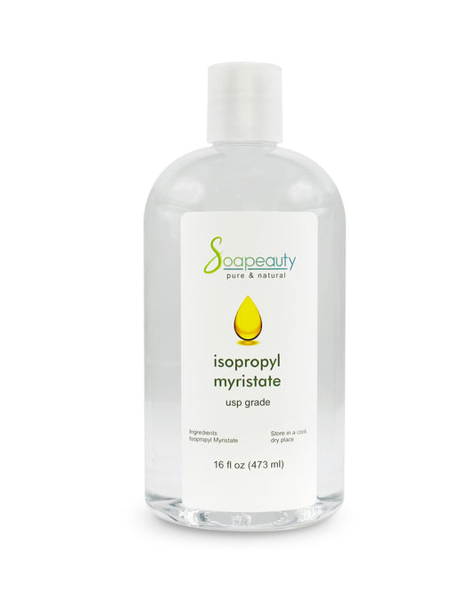 Soapeauty Isopropyl Myristate bottle showing silky texture for cosmetics.
