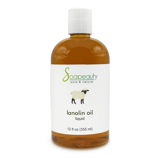Soapeauty Lanolin Oil bottle close-up showing pure nourishing carrier oil