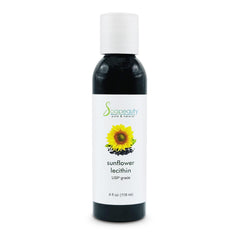 Soapeauty Sunflower Lecithin Liquid Oil bottle showing a pure, additive-free cosmetic ingredient.