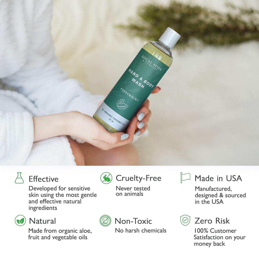 SoCal Suds & Company peppermint scent evokes a refreshing morning shower