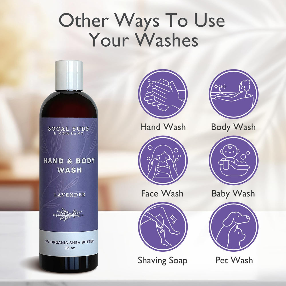 SoCal Suds ingredients like shea butter and oils shown