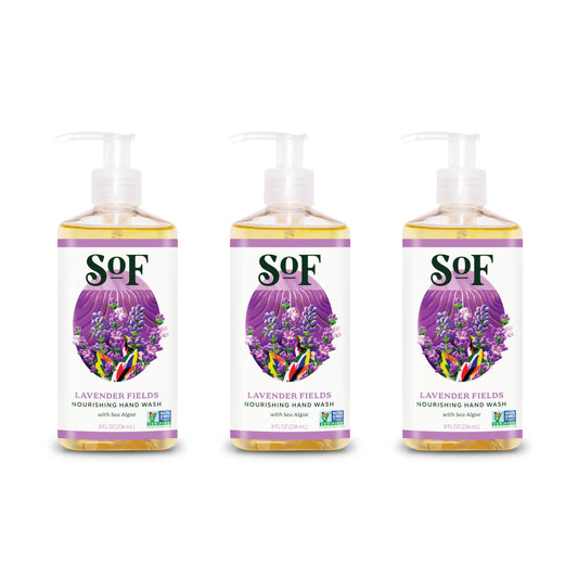 SoF Nourishing Hand Wash bottle with Lavender Fields fragrance for gentle cleansing
