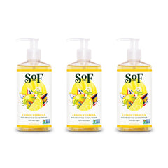 SoF Nourishing Hand Wash bottle front with lemon verbena scent for everyday moisture.