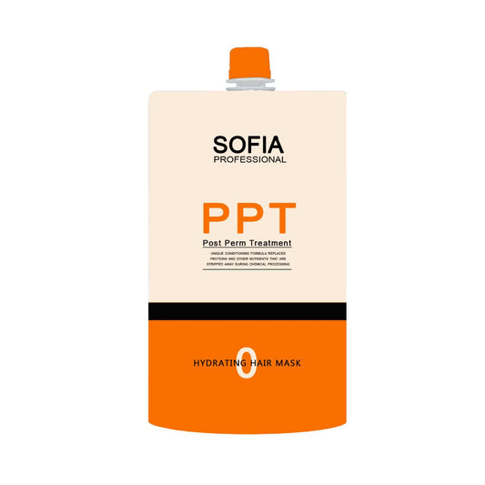 Sofia by Ode PPT bottle pouring, hydrating mask for smoother, more manageable hair.