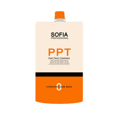 Sofia by Ode PPT bottle pouring, hydrating mask for smoother, more manageable hair.
