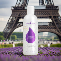 Young Living Lavender Gel on skin after wash provides gentle hydration.
