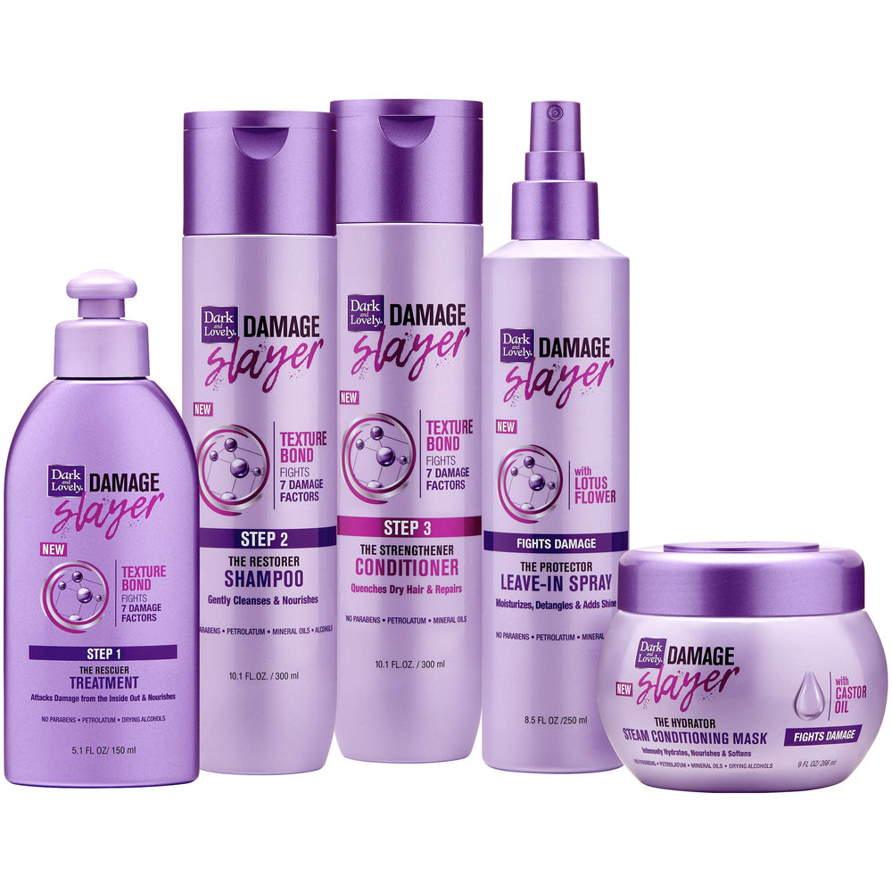 SoftSheen Damage Slayer steam treatment setup for salon-style care