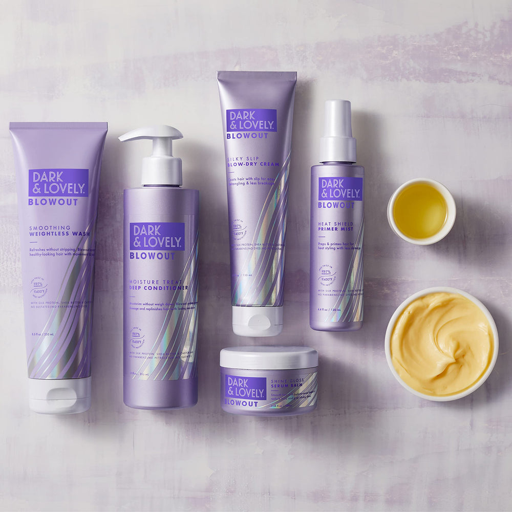 Portrait of all curl types using SoftSheen Dark&Lovely blowout cream.