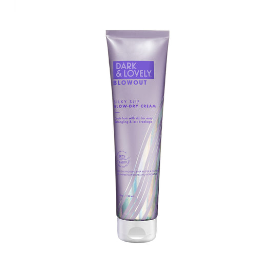 SoftSheen Dark&Lovely Silky Slip Blow Dry Cream bottle for easy detangling.