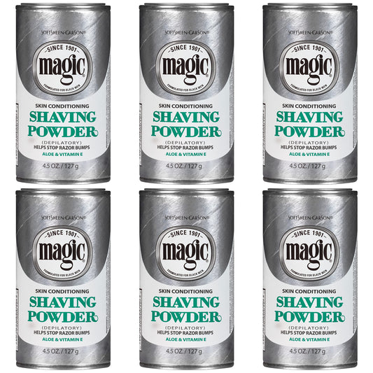 SoftSheen Magic Razorless Shaving Powder bottle ready-to-use depilatory for smoother skin.