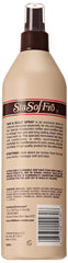 SoftSheen Sta-Sof-Fro spray action demonstrates even application.