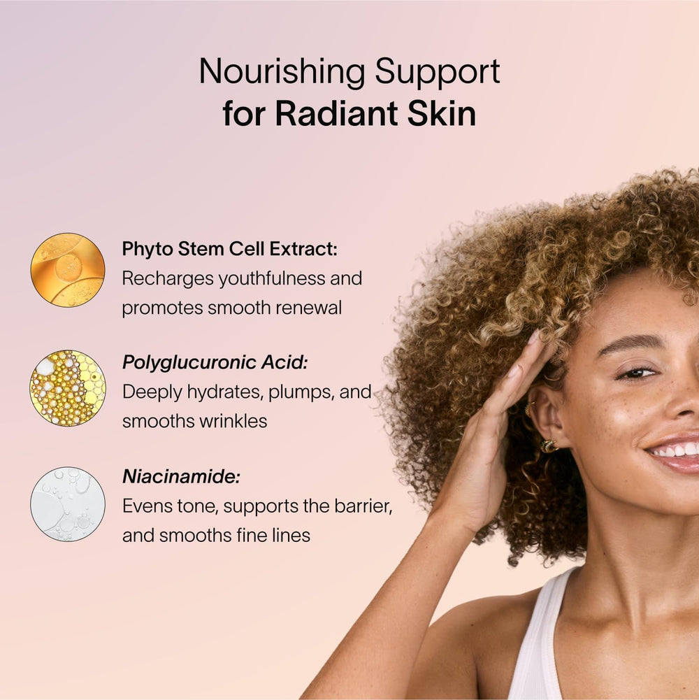 Graphic of LightBoost active ingredients: peptides, growth factors, and niacinamide