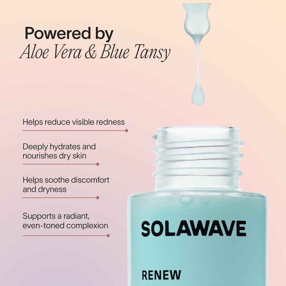 Solawave Renew Complex after-application hydration look on skin after use.