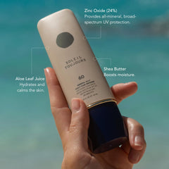 Soleil Toujours Daily Defense SPF 60 being applied to skin
