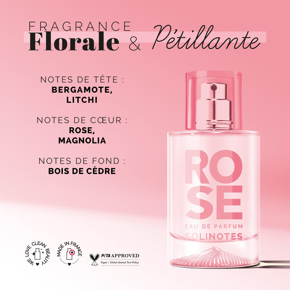 Solinotes Rose box packaging highlighting premium fragrance experience.