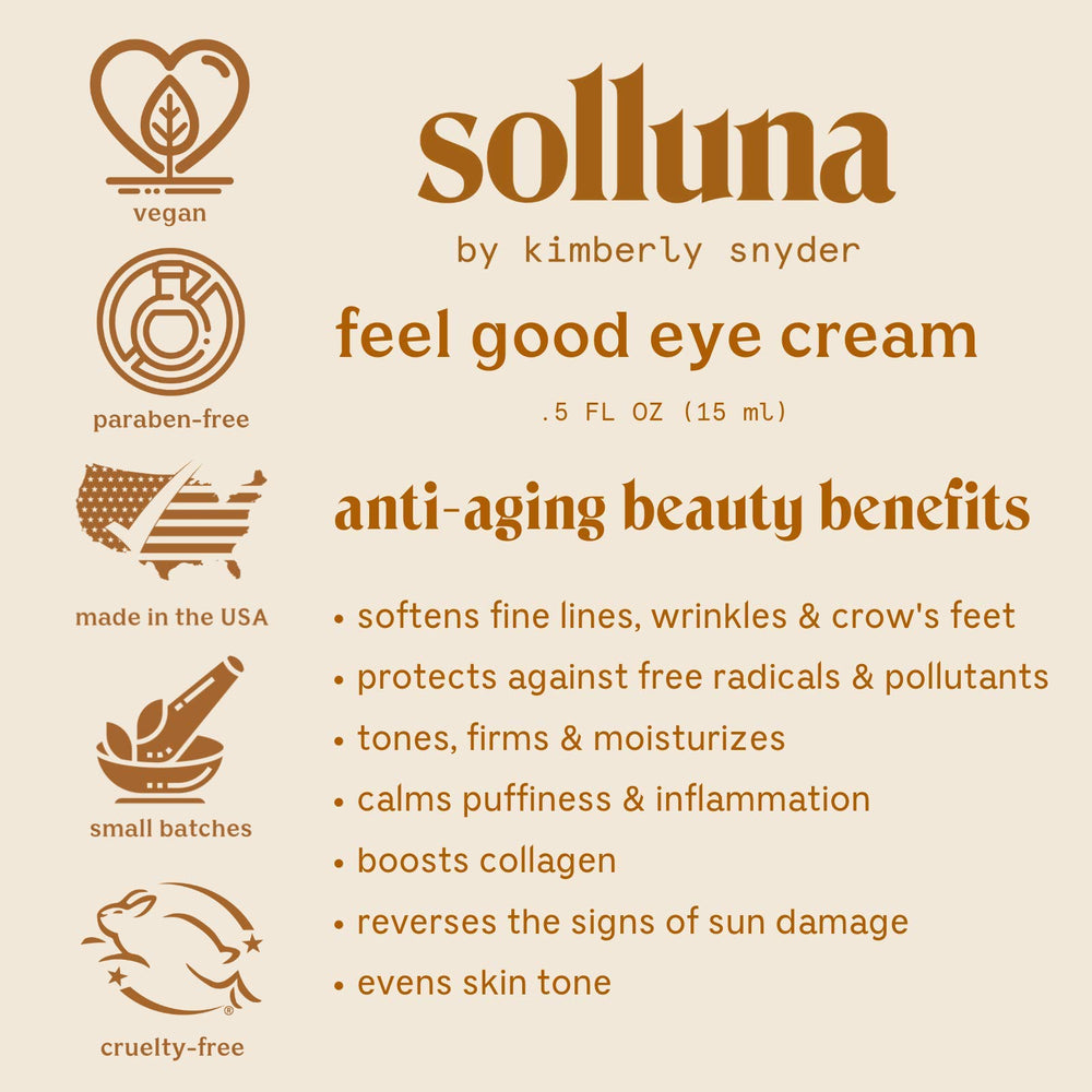 Solluna eye cream tube application shows easy, precise dispensing.