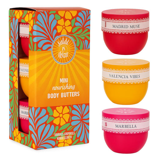 Solo en Ibiza gift set box featuring Madrid Muse, Valencia Vibes, Marbella for daily moisturizing.