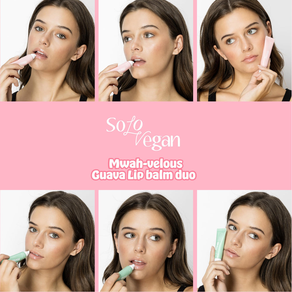 Cruelty-free badge on SoloVegan lip duo packaging.