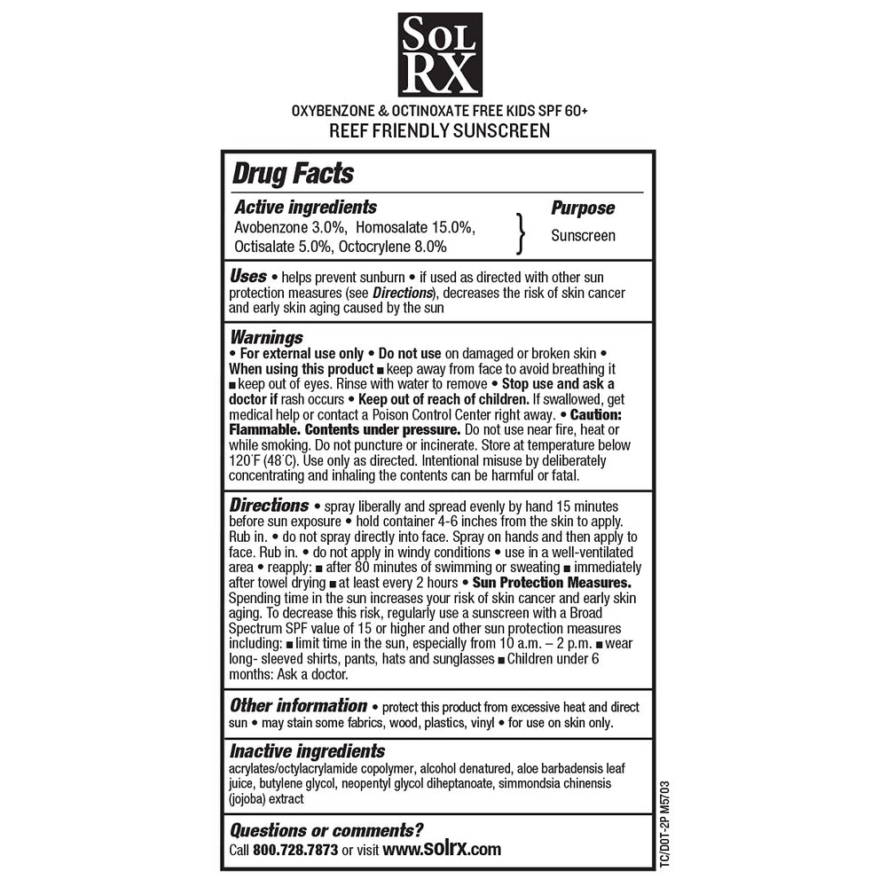 SolRX SPORT Kid's Spray pack of two for families