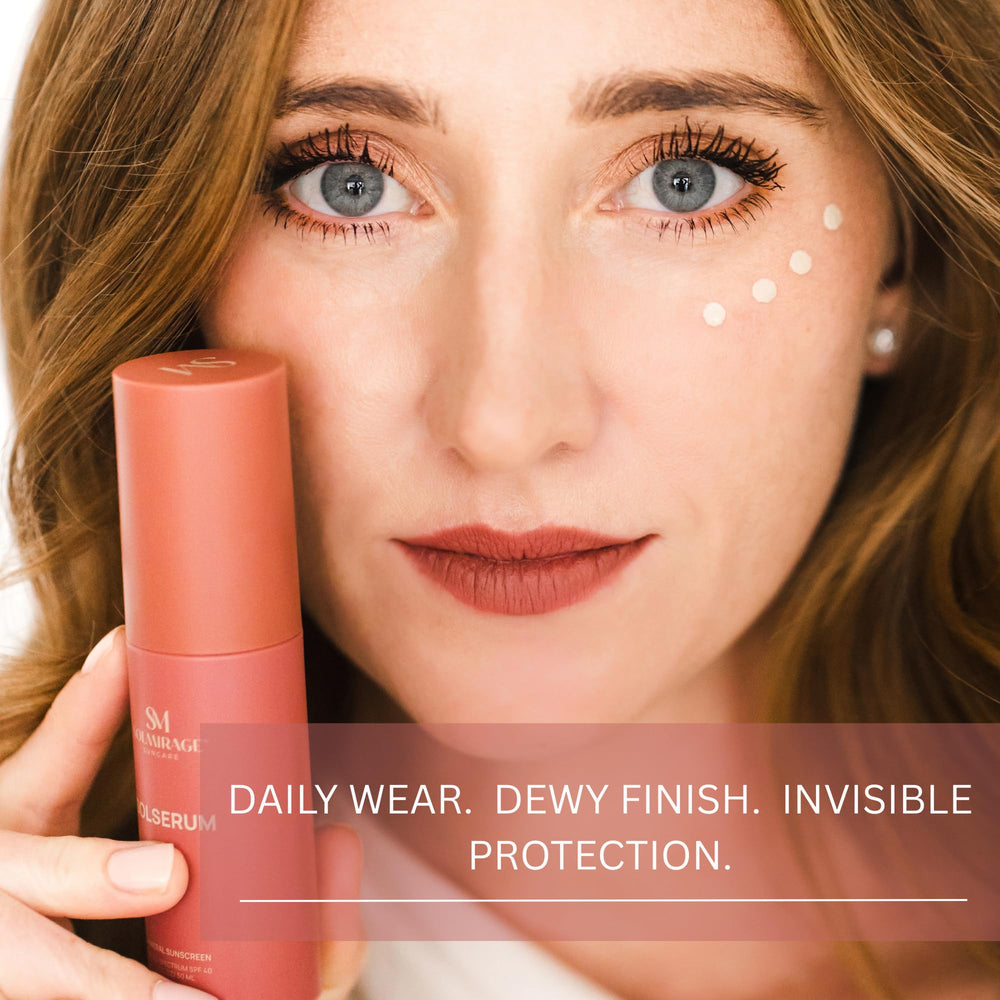Solserum outdoors scene highlights SPF 40 protection in daylight.
