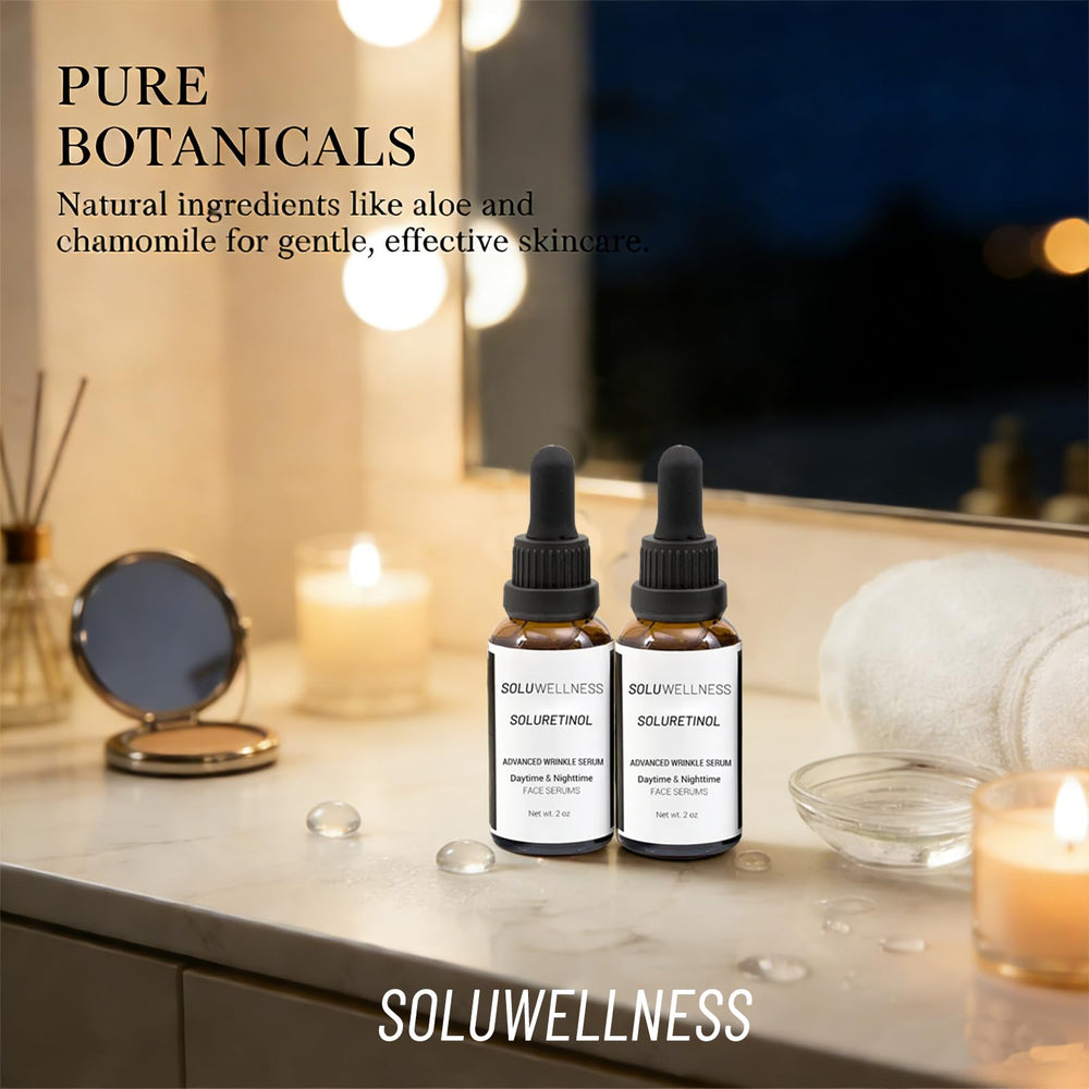 SOLUWELLNESS face cream texture close-up suggesting creamy hydration for the skin.