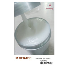 Somang M Cerade Hydrating Hair Pack label detail highlights nourishing ingredients.