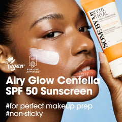 Compact packaging of SOME BY MI V10 sunscreen for on-the-go care