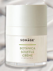 SONAGE Botanica Souffle Cream jar closeup with whipped, hydration-boosting texture