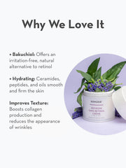 SONAGE Refixion Sans Retinol Cream application dot highlights quick, even absorption.