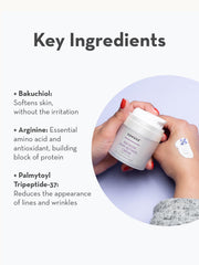 SONAGE Refixion Sans Retinol Cream bakuchiol ingredient signals plant-based anti-aging option.