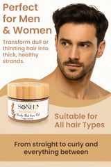 Close-up of SONHO Batana Oil texture with rich moisture.