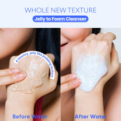 SOONDING jelly-to-foam transformation during cleansing