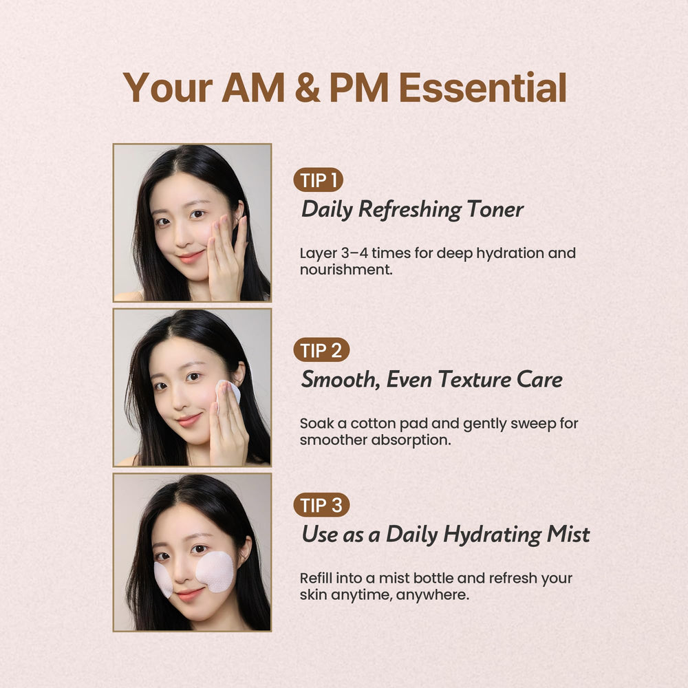 SOONDING Coconut Rice Toner used as makeup prep for dewy skin.