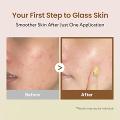 SOONDING Coconut Rice Milk Toner texture swatch showing non-greasy absorption and even-looking skin.