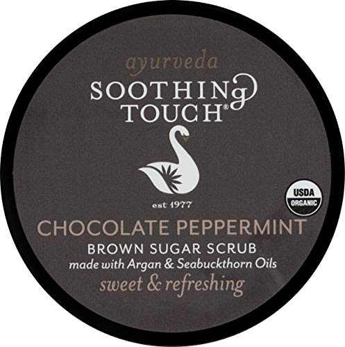 Soothing Touch chocolate peppermint aroma leaves image conveys mood lifting aromatherapy.