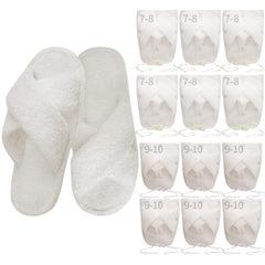 Sophproton 12 pairs fuzzy slippers pack, soft cozy pairs for wedding guests