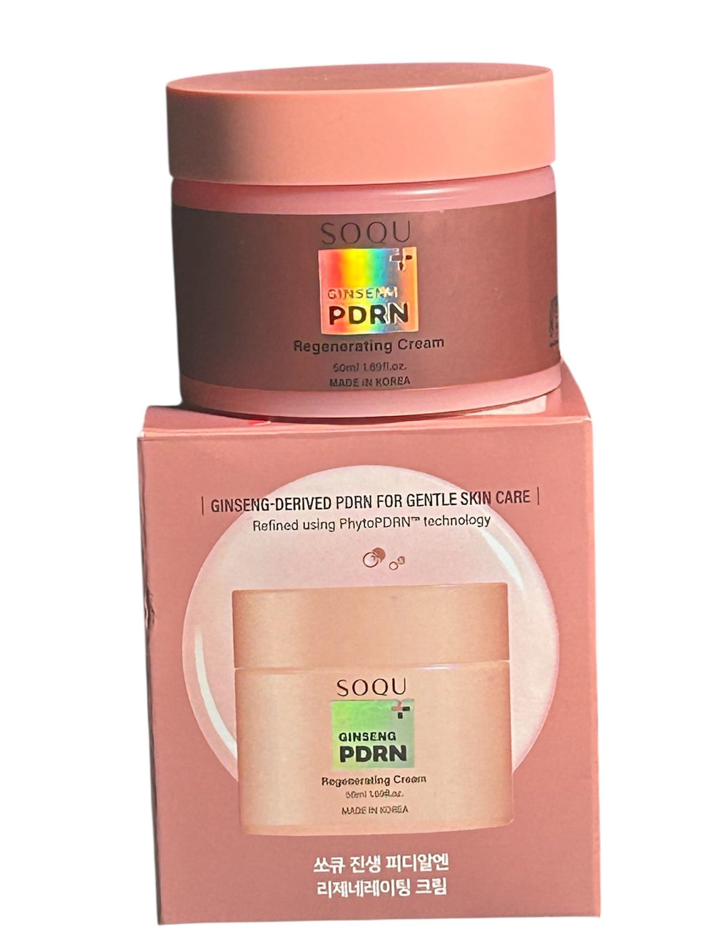 SOQU Ginseng PDRN Regenerating Cream bottle for daily hydration and revitalization