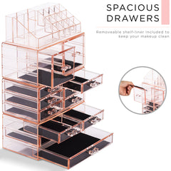 Sorbus large makeup organizer stackable design saves vanity space