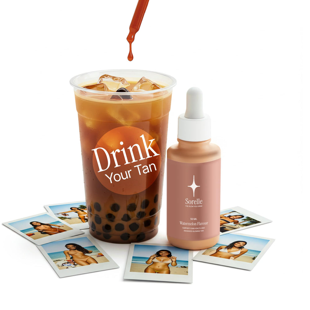 Sorelle Beauty Tanning Drops 50ml packaging shown.